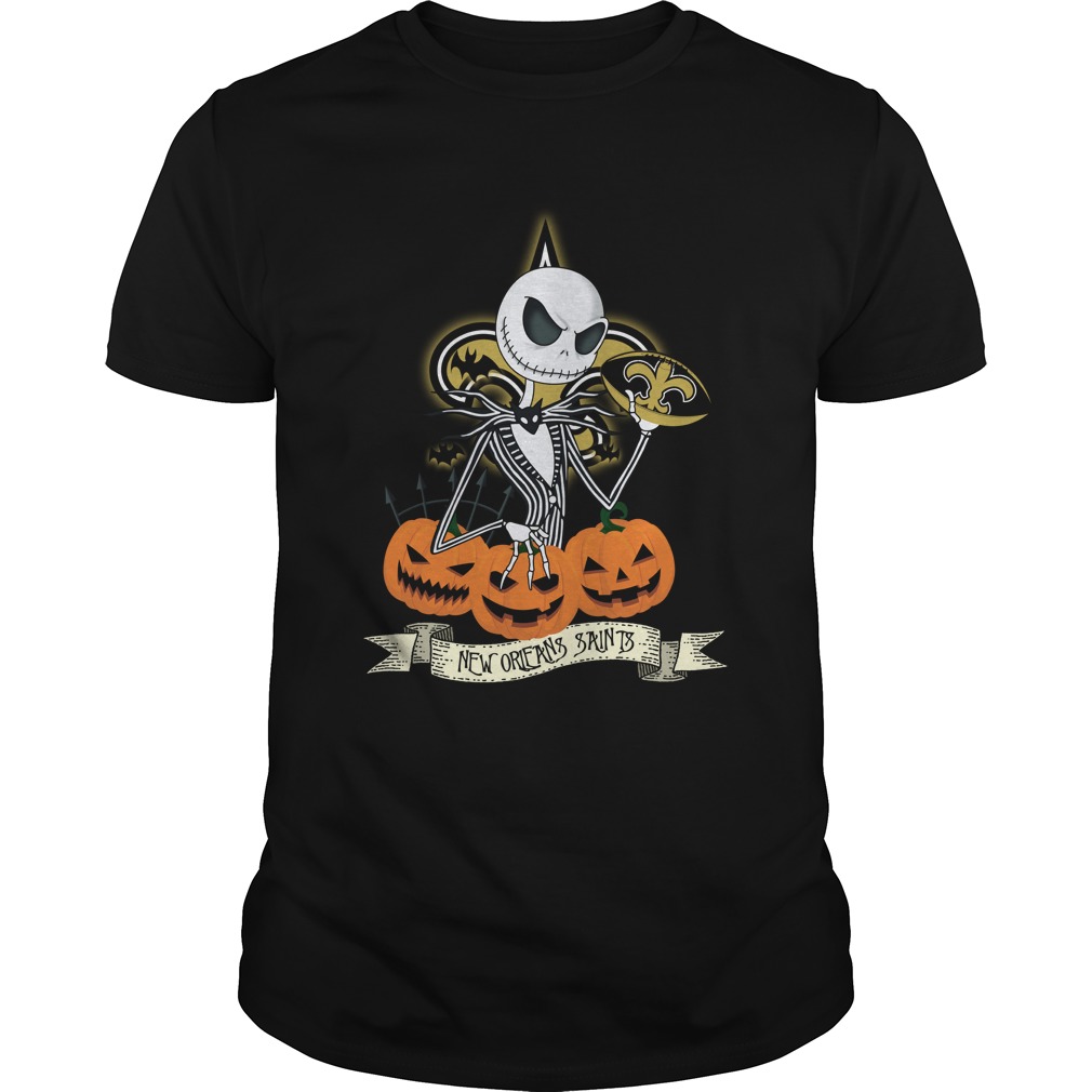 New Orleans Saints Halloween "jack Skellington" T-Shirt